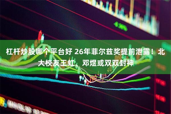 杠杆炒股哪个平台好 26年菲尔兹奖提前泄露！北大校友王虹、邓煜或双双封神